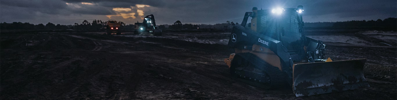 Futuristic holographic excavator on worksite