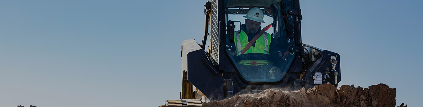 Futuristic holographic excavator on worksite